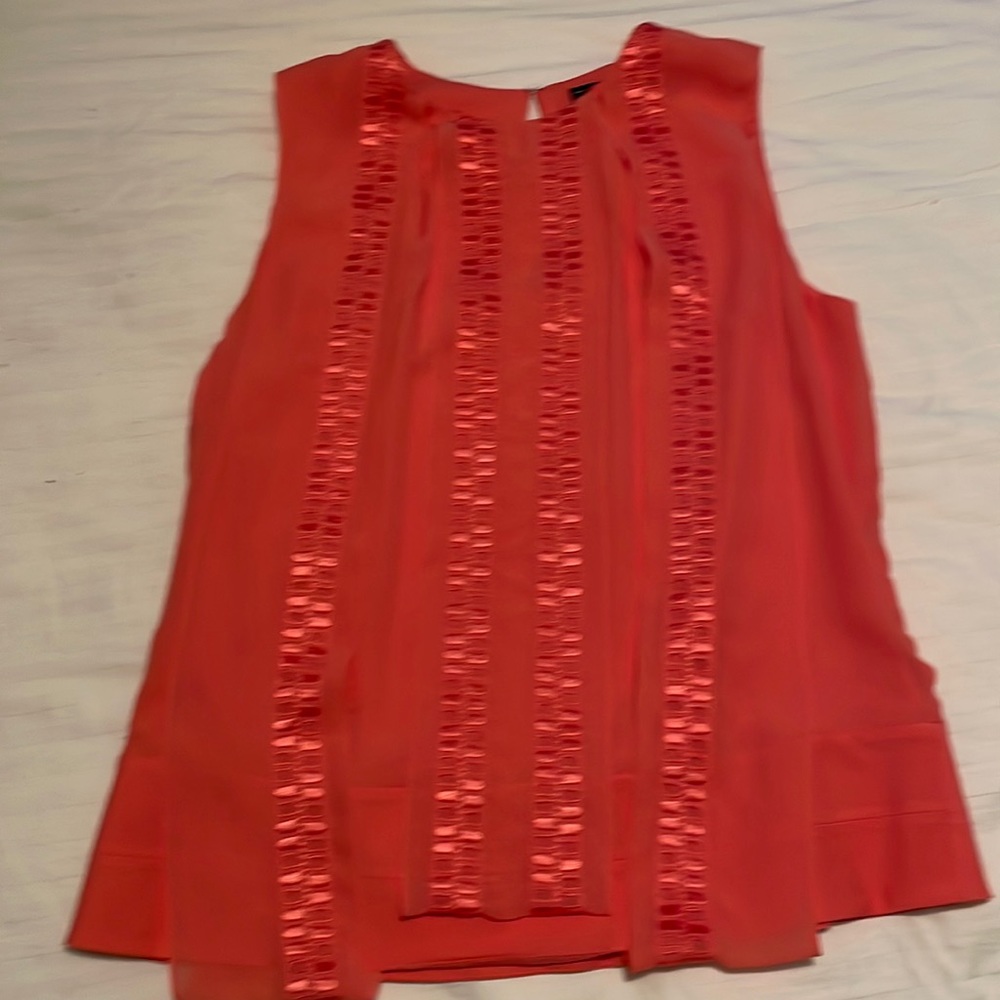Silk Robert Rodriguez peach embroidered top